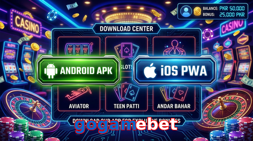 Main screen of Gogamebet download page for PK players
